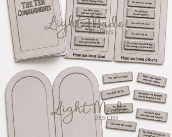 Ten Commandments Craft Activity, Bible Sorting Game (Digital Download)