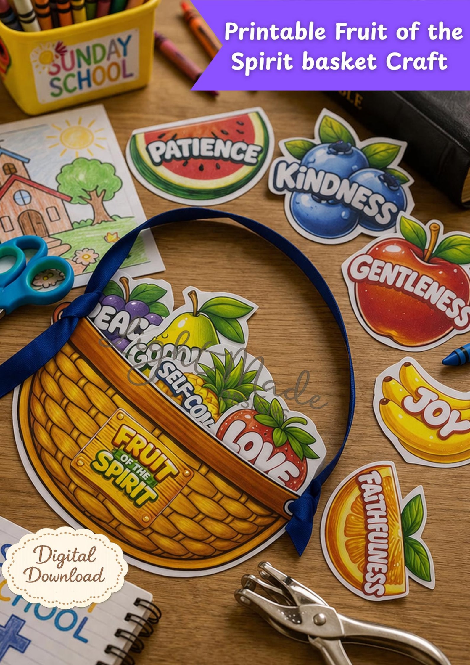 Fruits of the Spirit Basket Craft | Bible Activity for Kids (digital ...