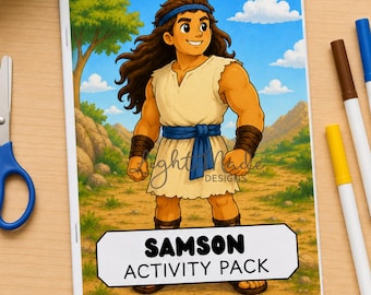 Samson Bible Activity Pack | Kids Sunday School, Homeschool Printable (Digital Download)