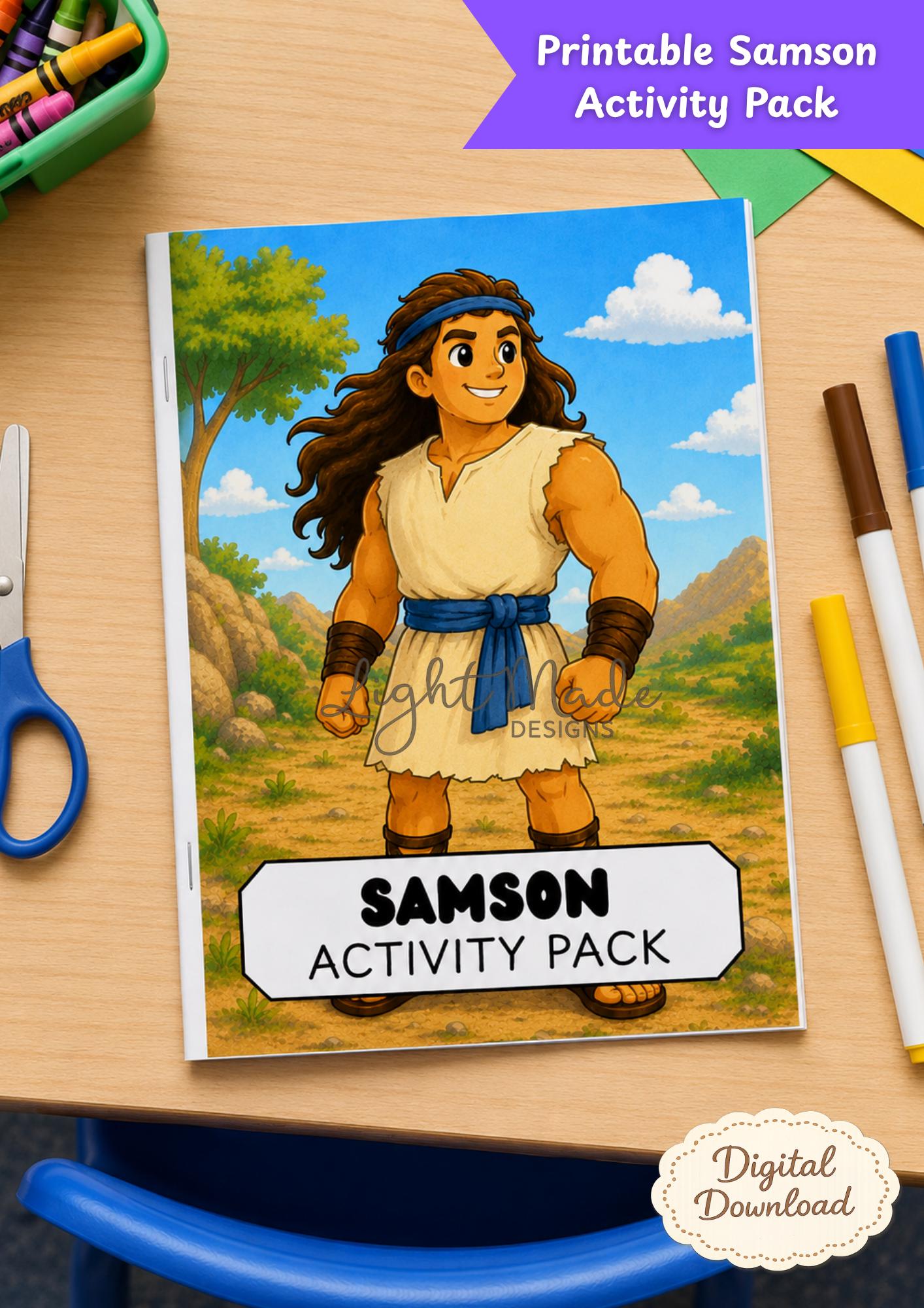 Samson Riddle Kids Activity Samson Bible Activity Pack | Kids Sunday School, Homeschool Printable ...
