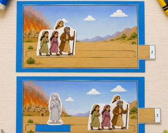 Lot's Wife Interactive Slider Craft | Bible Story Printable (Digital Download)