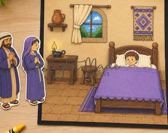 Elijah and Widow's Son Bible Craft Printable | 1 Kings 17 Story Activity (Digital Download)
