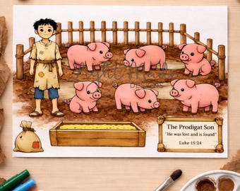 Prodigal Son Pig Pen Craft | Bible Story Activity (Digital Download)
