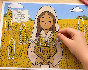 Bijbelknutselactiviteit Ruth | Het verhaal van Ruth en Boaz, zondagsschool voor kinderen (digitale download)
