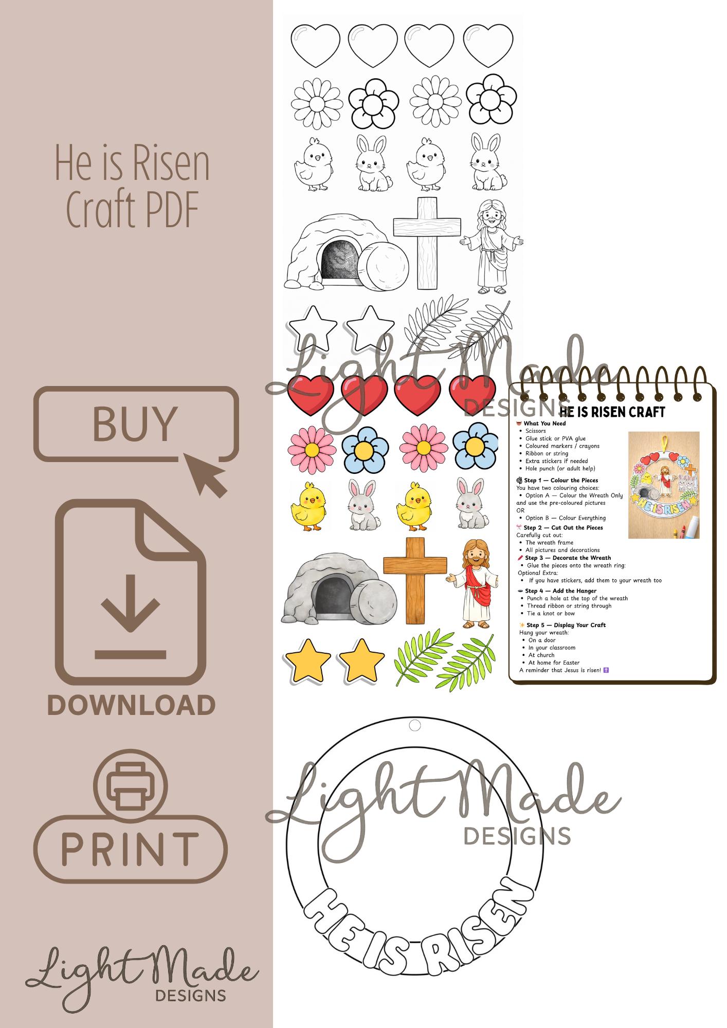 He is Risen Craft | Easter Christian | Jesus Resurrection Craft ...