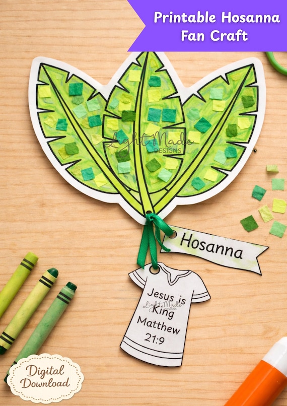 Hosanna Palm Leaf Fan Craft | Palm Sunday Bible Activity (Digital Download)