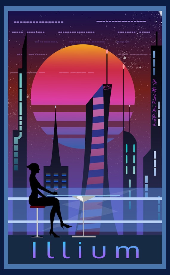 Mass Effect Illium Poster Fan Art Etsy