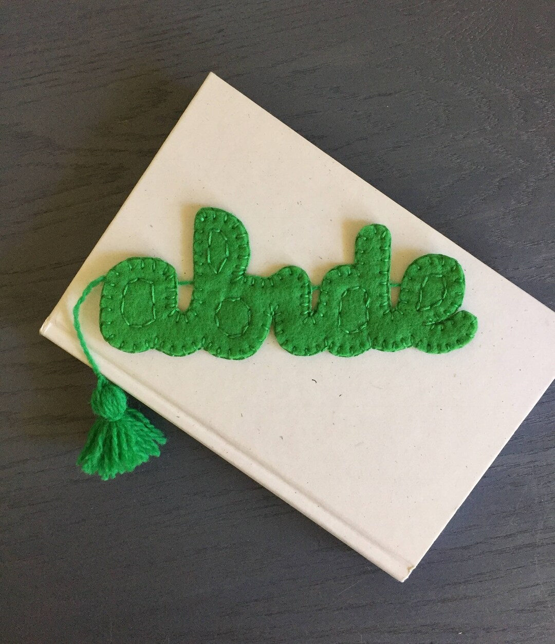 Bookmark Cursive Handmade Felt 'abide' Bookmark: Embroidered Cursive Font, Tassel - Etsy