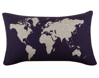 Travel Decor, World Map, Backpacker, Travel Pillow Case, Travel, Gift Idea, Christmas, Birthday, Map, Travel, World, Gift