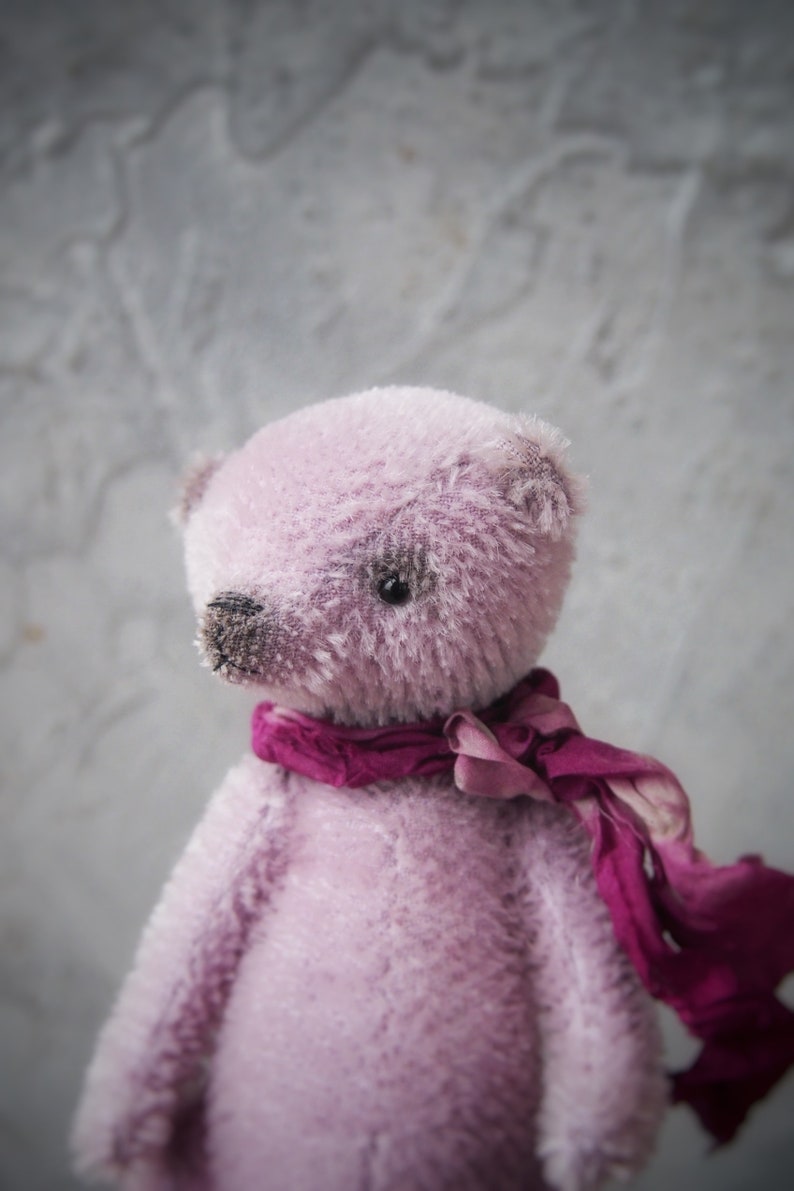 OOAK Teddy Bear mohair cute stuffed toy lilac
