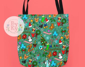 Christmas Mickey All Over Print Tote Bag