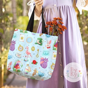Adventures in Wonderland All Over Print Tote Bag