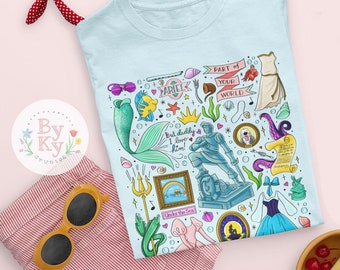 Camiseta unisex de manga corta de la princesa Ariel La Sirenita