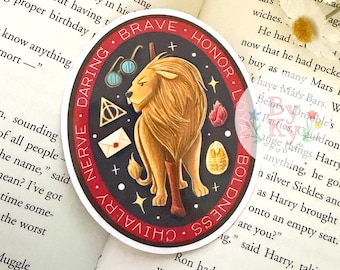 Lion Wizarding House Potter Book Lover Vinyl Sticker