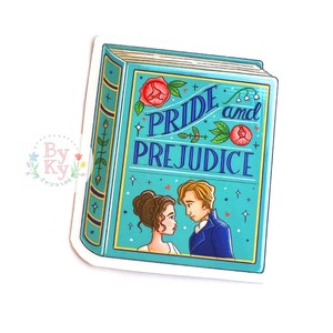 Pride and Prejudice Book Lover Jane Autsen Waterproof Vinyl Sticker Laptop Decal image 3