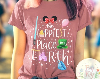 Il posto più felice sulla Terra Disney Mickey Unisex Uomo Donna T-shirt