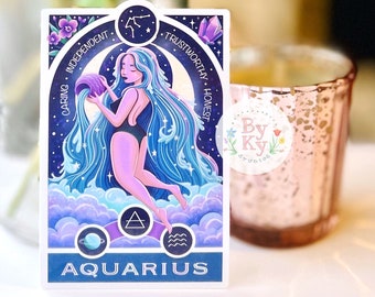 Aquarius Astrology Vinyl Sticker