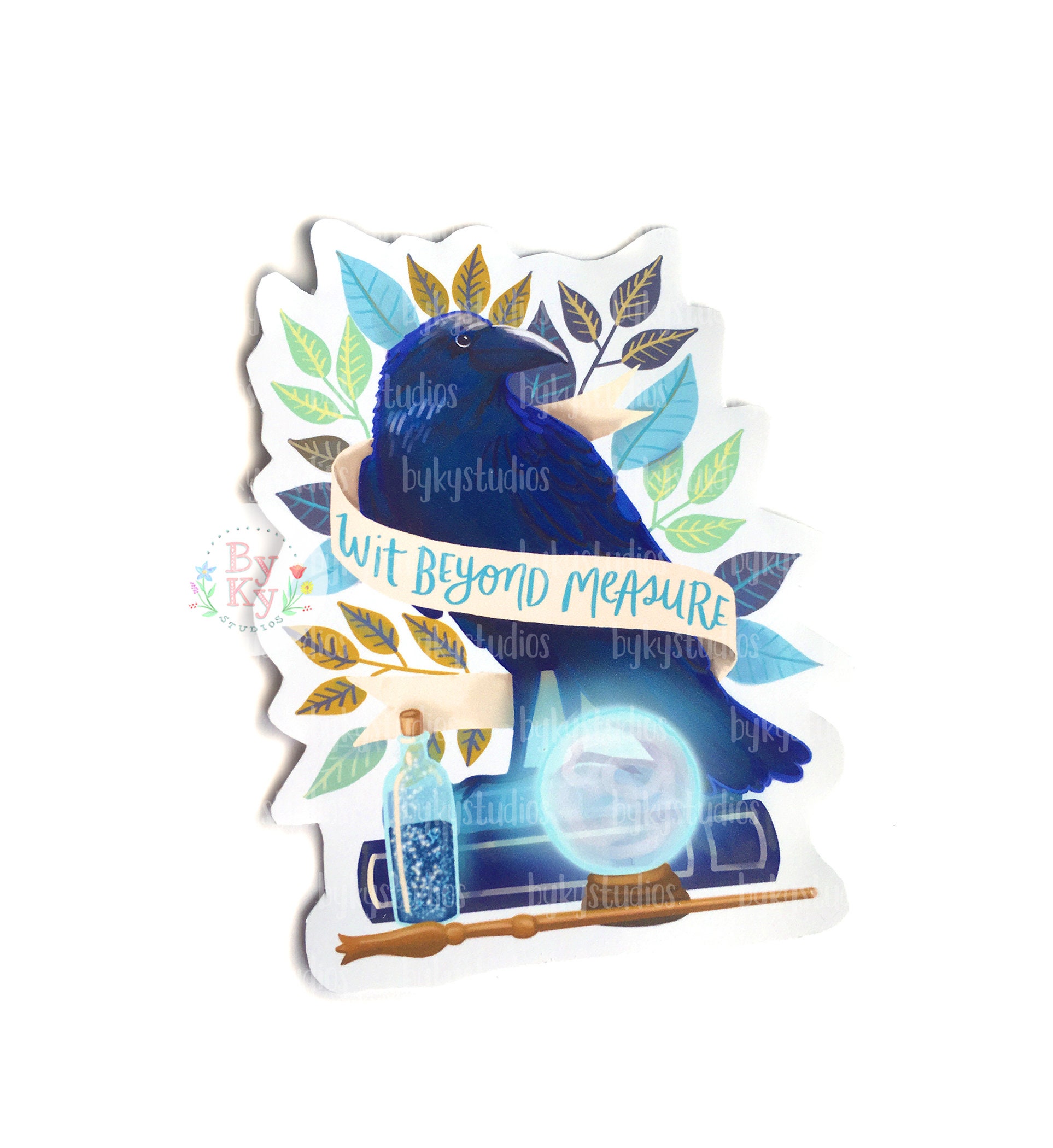 Raven Magic Wizard Witchcraft School Mascot Book Lover Vinyl Sticker …