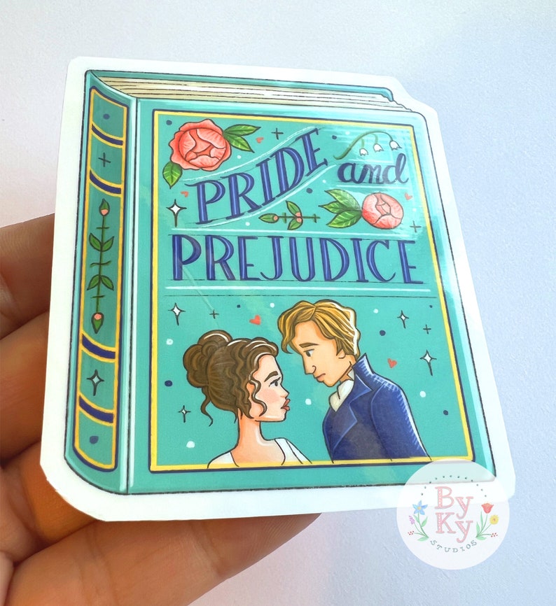 Pride and Prejudice Book Lover Jane Autsen Waterproof Vinyl Sticker Laptop Decal image 4