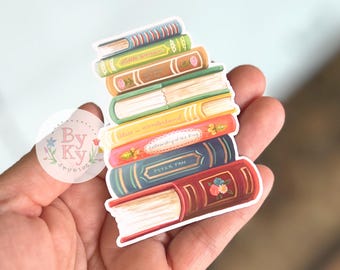Book Stack Book Lover Bookish Reader Vinyl Sticker Decal