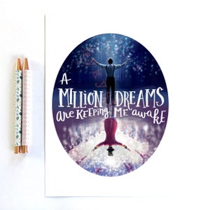 The Greatest Showman Movie Inspired Song Lyrics 'A Million Dreams Keeping Me Awake' Circus Wall Art Print 8 x 10 Home Decor