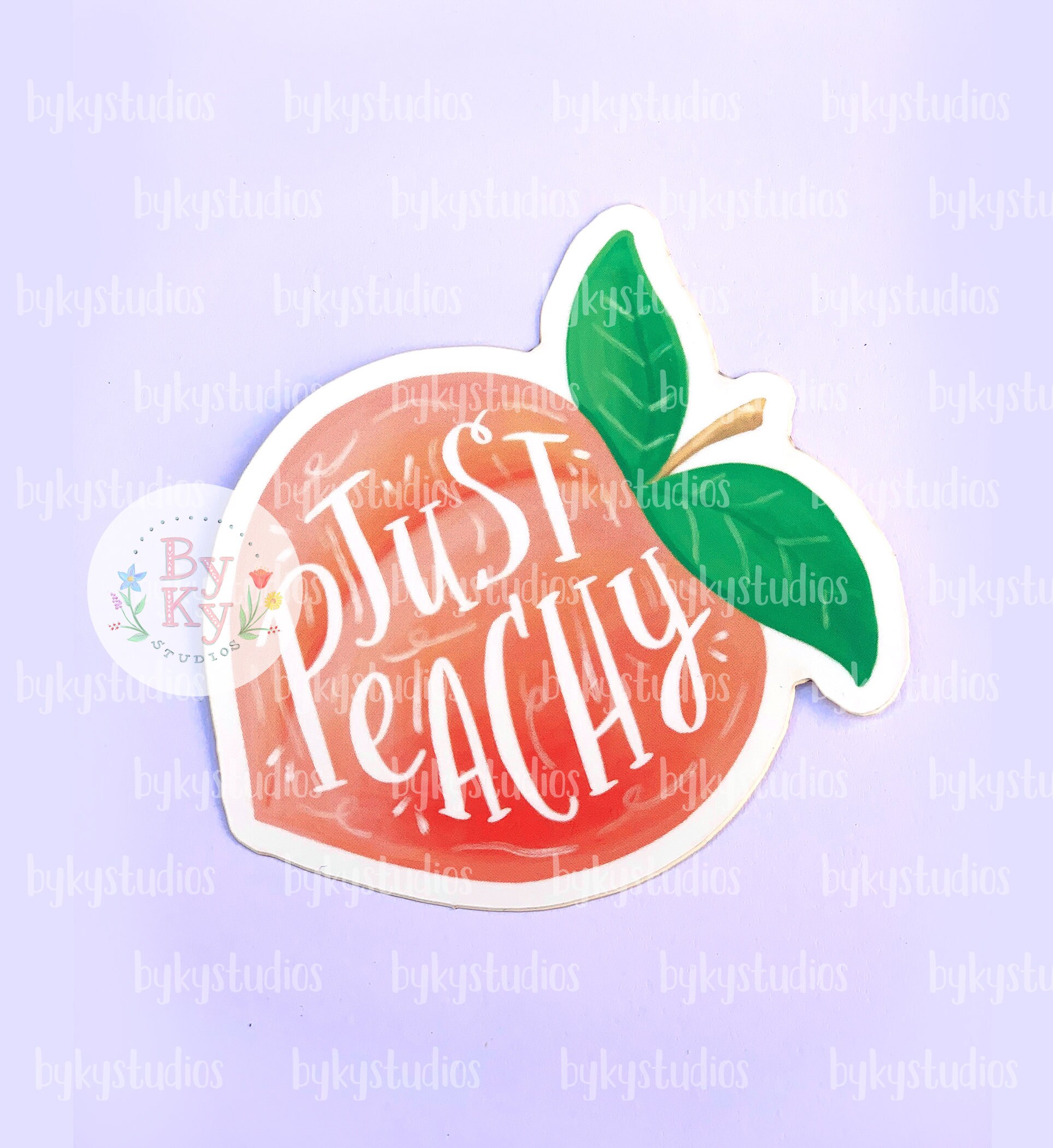 VINYL STICKER - Just Peachy Hand Lettered Original Illustration Vinyl…