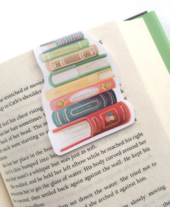 magnetic bookmark book stack book lover reader inspirational etsy