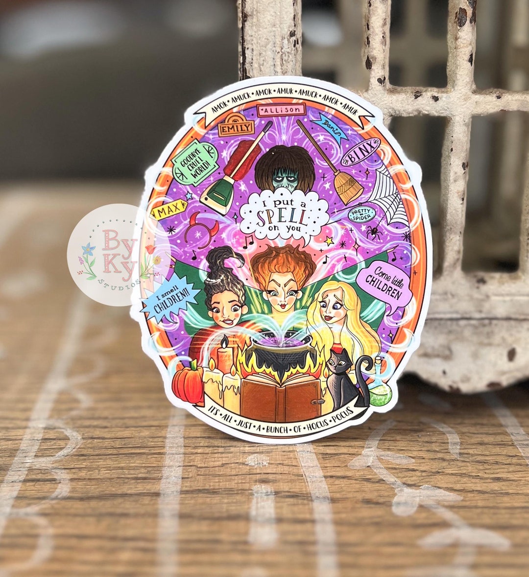 Omni Vinyl Hocus Pocus Halloween Wall Decal – Witch Vinyl Sticker For Windows, Doors, Laptops