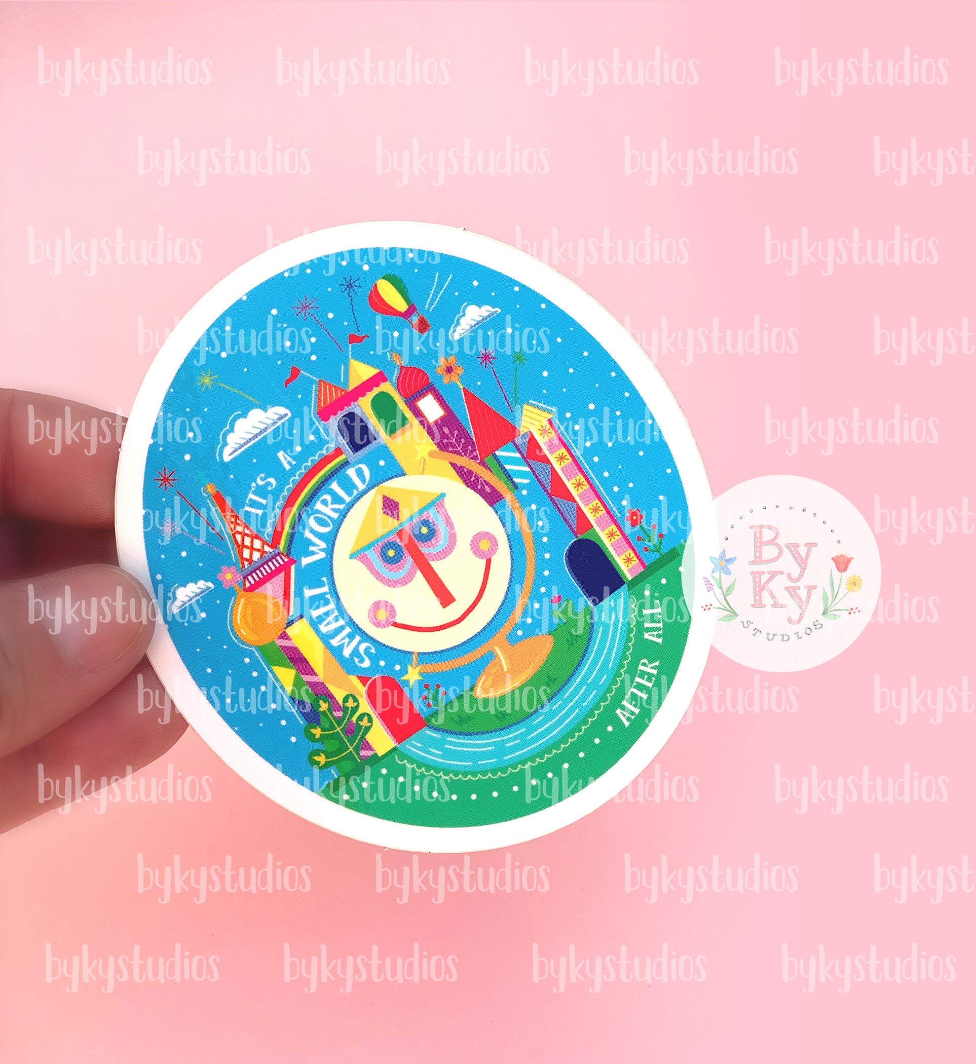 It's a Small Wold After All Colorful Ride Vinyl Sticker Decal