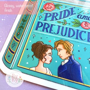 Pride and Prejudice Book Lover Jane Autsen Waterproof Vinyl Sticker Laptop Decal image 2