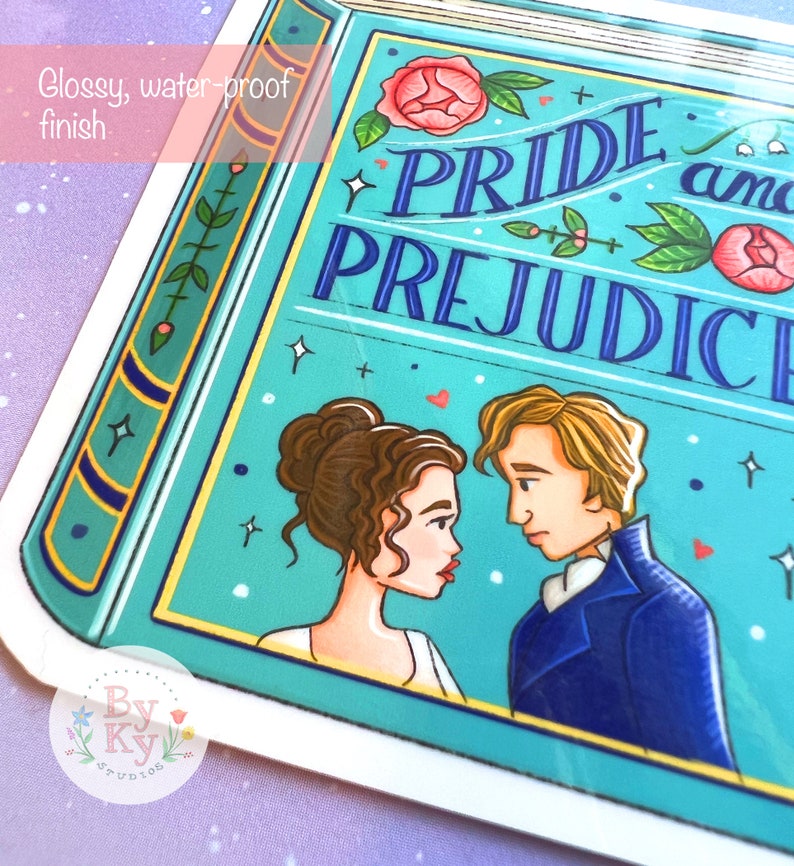 Pride and Prejudice Book Lover Jane Autsen Waterproof Vinyl Sticker Laptop Decal image 2