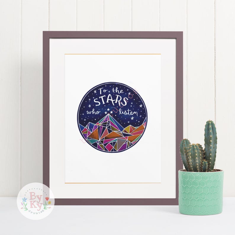 ACOTAR 'To The Stars' Art Print, Sarah J Maas Illustration image 1