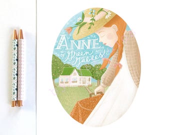 Anne Shirley 'Anne of Green Gables' Book Illustration Wall Art Print Home Decor 8 x 10