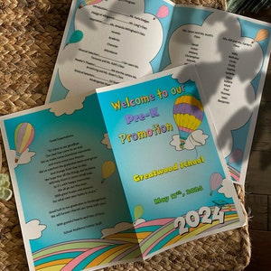 2024 PROMOTION Program, hot air balloon, adventure awaits, kindergarten, Any Grade, pre-k, 1st grade, 2nd grade, 3rd grade, 4th grade, 5th