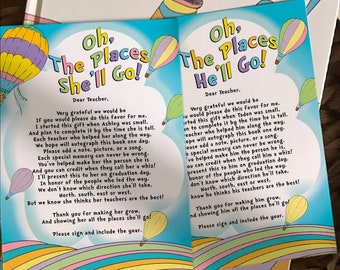 Instruction Card for Teacher to Sign, boy, girl, letter, graduation, end of school, end of the year, pastel color, rainbow, INSTANT,Editable