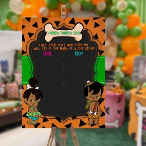 African Voting board instant download, gender reveal, Pebbles & Bam Bam, game, chalkboard, printable, NOT EDITABLE, Digital
