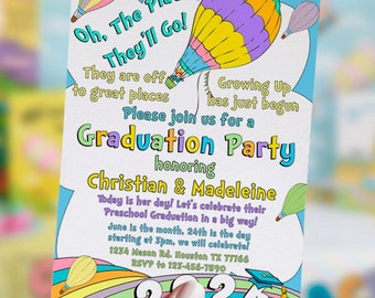 EDITABLE 2024 Graduation invitation, VPK, kindergarten, Pre-k, Preschool, rainbow, pastel colors, Elementary, neutral,digital file,printable