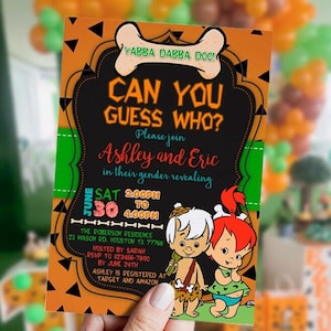 Editable Pebble gender reveal, Pebble gender reveal Invitation, Pebble, DIGITAL, Gender Reveal Invitation, gender reveal, orange, green, Bam