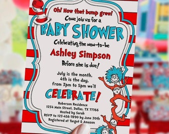 Editable Baby Shower Invitation, red blue baby shower, cartoon, template, twins baby shower invitation, digital files, Instant download