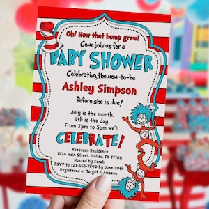 Invito per baby shower modificabile, baby shower rosso blu, cartone animato, modello, invito per baby shower gemelli, file digitali, download istantaneo