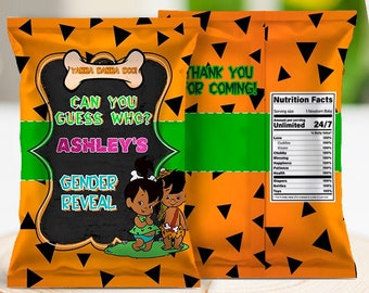 EDITABLE chip bag, Gender Reveal, African American, Twins, Corjl, printable, template, DIY, INSTANT Download