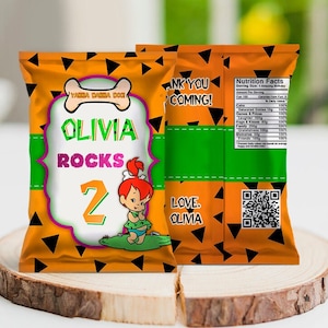 Editable chip bag, Pebble Birthday, Corjl, printable, template, DIY, INSTANT Download, PWO