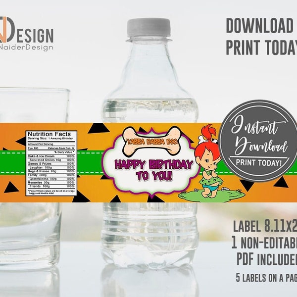 Pebble water bottle label, water bottle label, digital files, instant download, not editable, printable, Digital, PWO