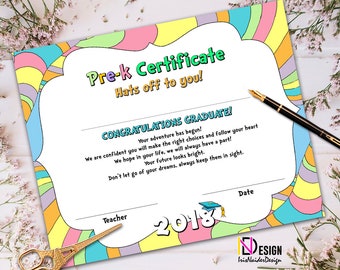 pre k diploma etsy