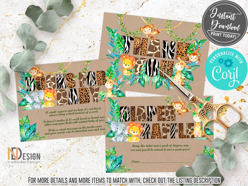 EDITABLE Safari Baby Shower Invitation boy, Jungle baby shower invitation, Elephant invitation, monkey, giraffe, lion, DIGITAL, template image 3