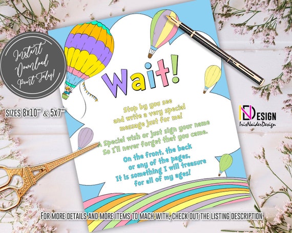 Guest book sign, teacher, letter, graduation, first birthday, baby shower, end of school, end of the year, pastel colors, rainbow, birthday Il_570xn