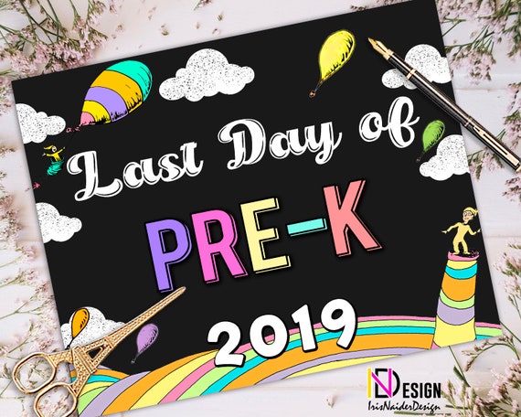 Oh the places you'll go inspired Last Day of Pre-k sign, Last day of school sign, last day of school chalkboard, digital file, printable Il_570xn