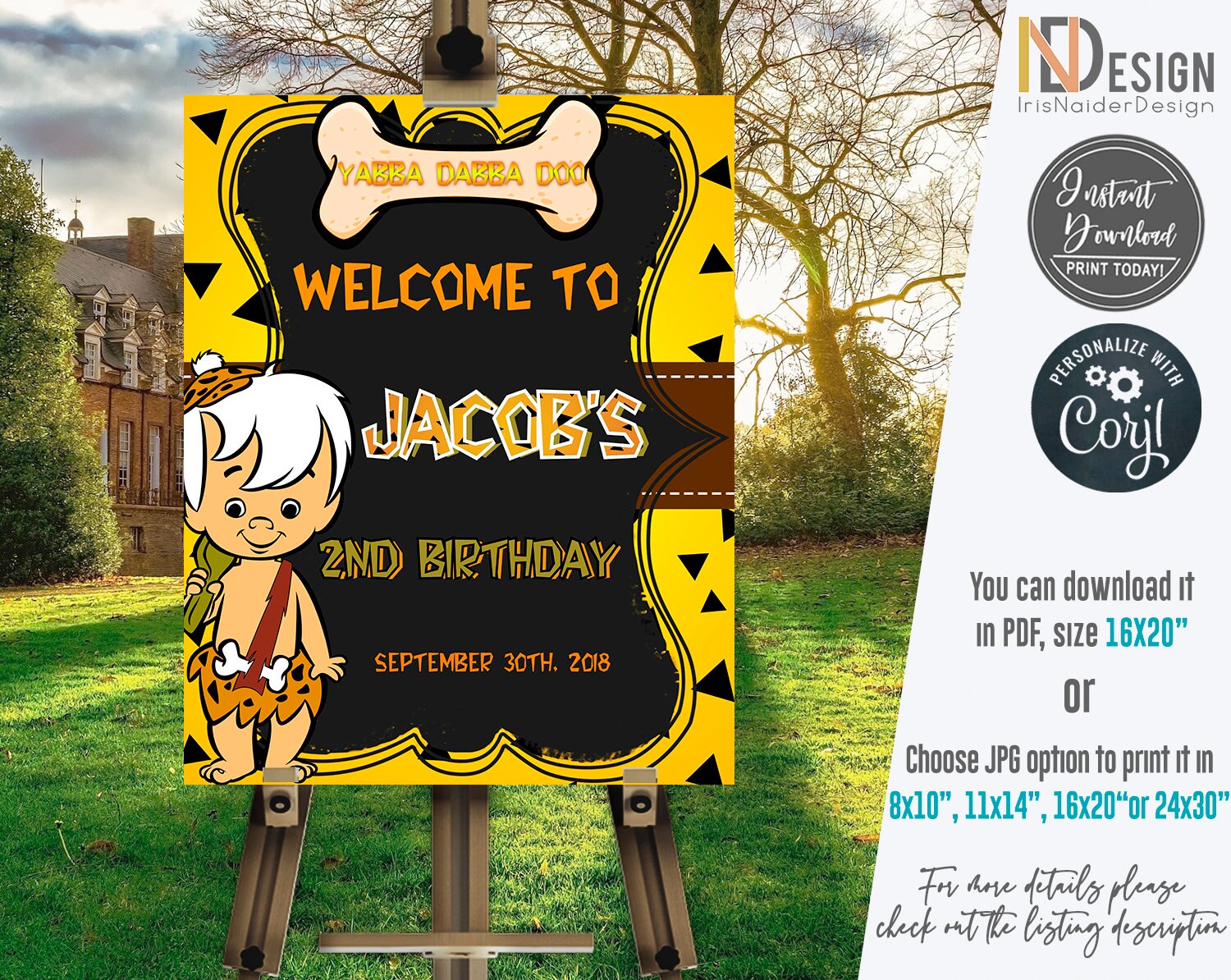 EDITABLE Bam Bam Invitation FREE Tag Bam Bam Birthday - Etsy