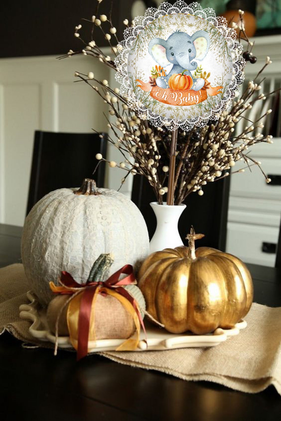 Little Pumpkin Centerpieces Baby Shower Centerpiece Little Etsy