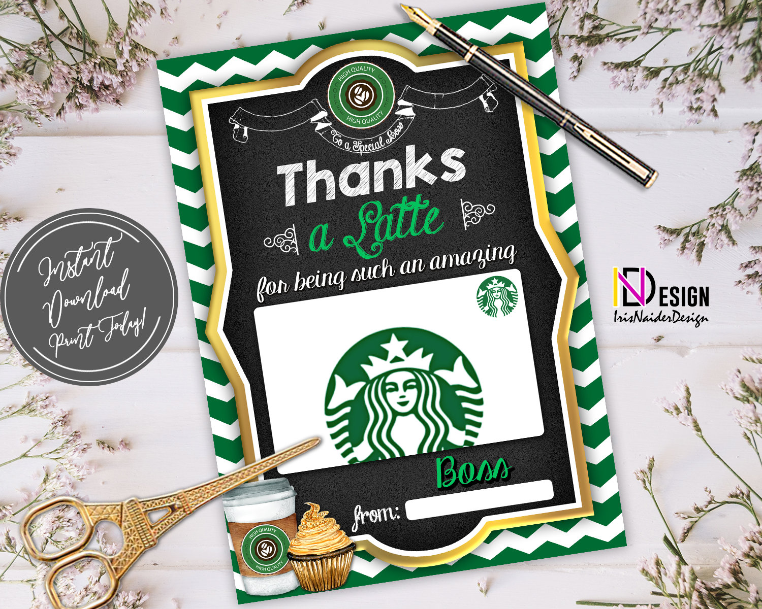 starbucks boss day gift card